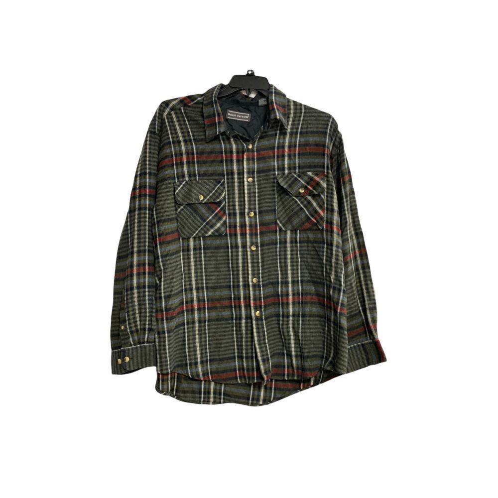 DAVID TAYLOR, Men’s Plaid,2XL, Shirt, Green‎